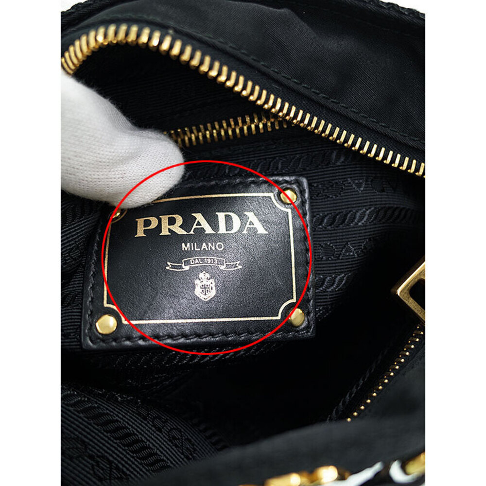PRADA Logo Jacquard Shoulder Bag - Picture 4 of 9